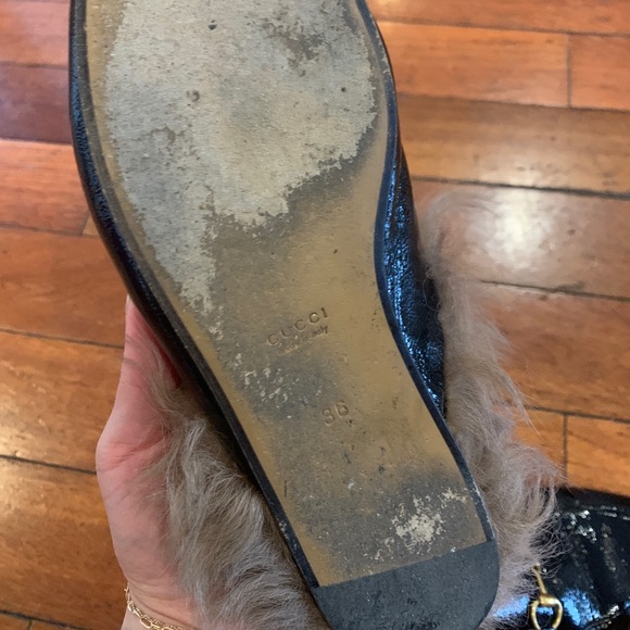 Gucci princetown leather fur slides size 36 black - Picture 3 of 6